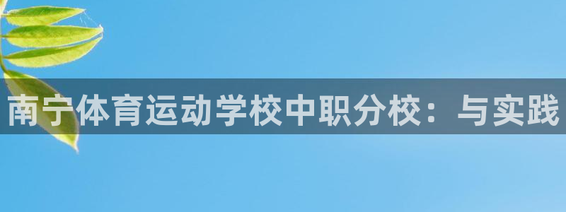 南宁体育运动学校中职分校：与实践